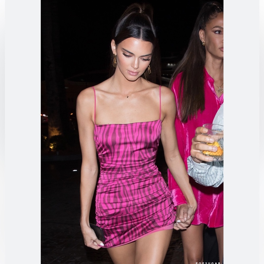 for love & lemons pink zebra dress size 4